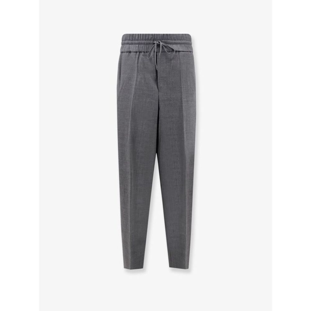 Ami Paris Men Virgin Wool Trousers With Elastic